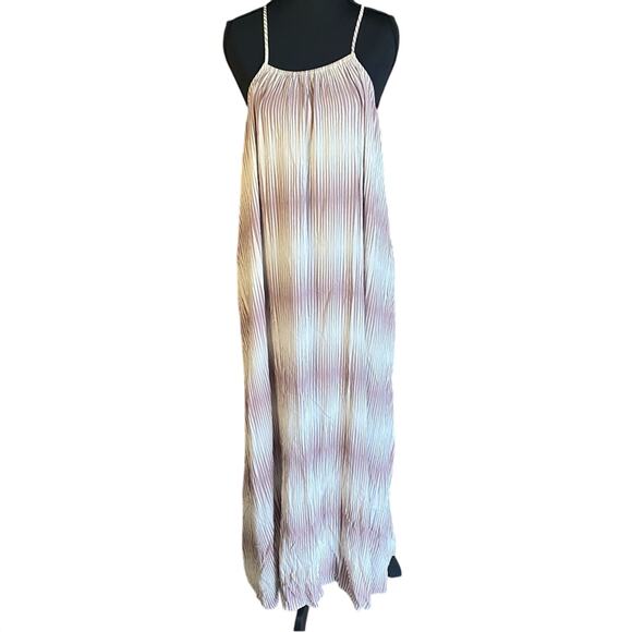 a new day burgundy White ombré maxi sleeveless Dress pockets layer large rayon - Picture 1 of 9